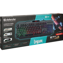Клавиатура Defender Legion GK-010DL, проводная, игровая, USB, с подсветкой, черный (45010)