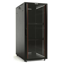Шкаф напольный телекоммуникационный 19" 42U, Ш600*В2055*Г600, передняя дверь - стекло c  перфорированными боковинами, черный (TTB-4266-AS-RAL9004)