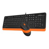 Комплект (клавиатура +мышь) A4Tech Fstyler F1010 проводной, мультимедийный, USB, черный/ оранжевый (F1010 ORANGE)