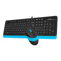 Комплект (клавиатура +мышь) A4Tech Fstyler F1010 проводной, мультимедийный, USB, черный/ синий (F1010 BLUE)