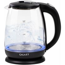 Чайник стеклянный GALAXY GL 0554 1.8 л, 2000 Вт, черный (корпус - пластик/ стекло)