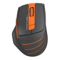 Мышь A4Tech Fstyler FG30S оптическая, беспроводная, USB, офисная, бесшумный клик, черный/ оранжевый (FG30S Grey-Orange)