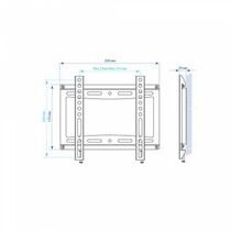 Крепление для ТВ фиксированное 15"-47" Kromax  нагрузка max 40 кг, от стены 20 мм , чёрный (Ideal-5)