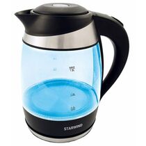 Чайник электрический Starwind SKG2218 синий (2200 Вт, объем - 1.8 л, корпус: стеклянный)