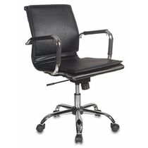 Кресло руководителя Бюрократ Ch-993-Low низкая спинка черный искусственная кожа крестовина хром