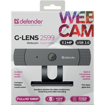 Web-камера Defender G-lens 2599 FullHD 1080p 2 Мп, с микрофоном, черный (63199)