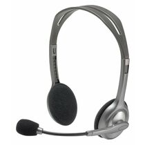 Наушники накладные Logitech H110 с микрофоном, для офиса, mini jack 3.5 mm,  черный/ серый (981-000271)