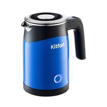 Чайник электрический Kitfort КТ-639-2 синий (1100 Вт, объем - 0.5 л, корпус: металлический)
