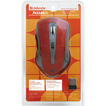 Мышь Defender Accura MM-965 оптическая, беспроводная, Радио USB, офисная, красный (52966)