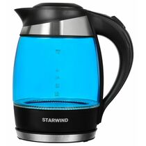 Чайник электрический Starwind SKG2216 синий (2200 Вт, объем - 1.8 л, корпус: стеклянный)
