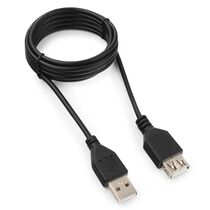 Кабель удлинитель USB2,0 Гарнизон 1,8м, черный (GCC-USB2-AMAF-1.8M) пакет