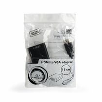 Переходник HDMI - VGA Gembird/ Cablexpert 0,15м, V1.4, черный (A-HDMI-VGA-04)  пакет