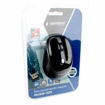 Мышь Gembird MUSW-420 оптическая, беспроводная, USB, офисная, черный (MUSW-420)