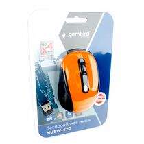 Мышь Gembird MUSW-420-3 оптическая, беспроводная, USB, офисная, оранжевый (MUSW-420-3)