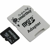 Карта памяти microSDXC 64Gb Smartbuy UHS-I (U3) + адаптер SD (SB64GBSDCL10U3-01)