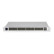 52 порта: Ubiquiti UniFi Switch 48 PRO (48х1Гбит/ с,4хSFP+) 2 уровня