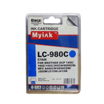Картридж Brother LC1100C/ LC980C Cyan 18 ml MyInk (DCP-145C/ 6690CW/ MFC-250C)