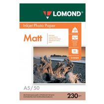 Фотобумага Lomond Photo Paper, односторонняя, матовая, А5, (210x148 мм) 230 гр/ м2, 50л (0102069) для струйной печати