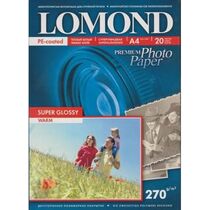 Фотобумага Lomond Premium Photo Paper, односторонняя, суперглянцевая, A4, (210х297 мм) 270 гр/ м2, 20л (1106101) для струйной печати
