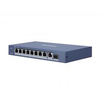 Неуправляемый POE-коммутатор 10 портов: Hikvision DS-3E0510HP-E (9x1Гбит/ с; 1xSFP; 8xPOE ; PoE‑бюджет 110 Вт) корпус - металл