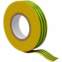 Изолента 15мм х 19м желто-зеленая Kranz (KR-09-2207) упаковка 5 штук