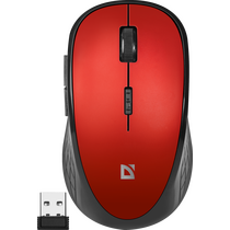 Мышь Defender Hit MM-415 оптическая, беспроводная, USB, офисная, красный (52415)