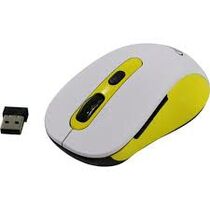 Мышь Gembird MUSW-221-Y оптическая, беспроводная, USB, офисная, белый/ желтый (MUSW-221-Y)