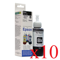 Чернила EPSON, Упаковка 10 шт. L800/ L100/ L210/ L300/ L550 Black, Dye, 100 мл. Revcol