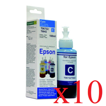 Чернила EPSON, Упаковка 10 шт. L800/ L100/ L210/ L300/ L550, Cyan, Dye, 100 мл. Revcol