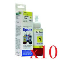 Чернила EPSON Упаковка 10 шт. L800/ L100/ L210/ L300/ L550, Yellow, Dye, 100 мл. Revcol