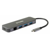 Разветвитель USB D-Link DUB-2334 USB 3.0, 3 порта (DUB-2334/ A1A) 1 портом USB Type-C/ PD 3.0 и 1 портом Gigabit Ethernet
