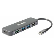 Разветвитель USB D-Link DUB-2327 USB 3.0, 2 порта (DUB-2327/ A1A) 1 портом USB Type-C/ PD 3.0, 1 портом HDMI и слотами для карт SD и microSD
