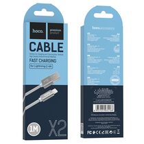 Кабель USB HOCO X2i Knitted (Lightning, 1м, плетеный, Серый)