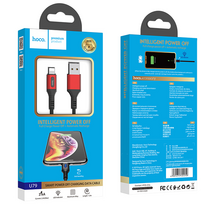 Кабель USB HOCO U79i Admirable (Lightning, 1.2м, плетеный, Красный)