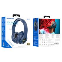 Беспроводные наушники Borofone BO17 wireless headphones, полноразмерные, BT. синий (6974443384284)