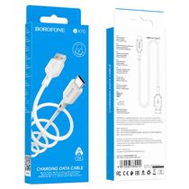 Кабель USB Borofone BX70a (USB Type-C, 1м, пластик, Белый)