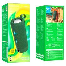 Портативная колонка  Borofone BR19 Euphony 10W, зеленый, BT, USB, FM приемник, Пластик/ Ткань (6974443382013)