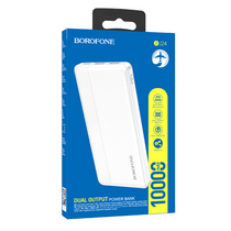 Внешний аккумулятор Borofone BJ24 10000 mAhmAh, USB 2A x2, пластик, белый