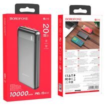 Внешний аккумулятор Borofone BJ19 Incredible PD20W+QC3.0 10000 mAhmAh, USB 18W x1, Type-C PD20 x1, QC3.0, пластик, черный