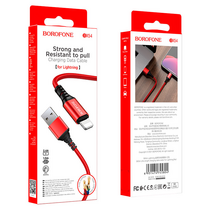 Кабель USB Borofone BX54i (Lightning, 1мм, пластик, Красный)