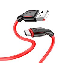 Дата-кабель Borofone MicroUSB BX63m (1м. USB 2.0. Черно-красный)