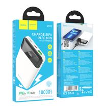 Внешний аккумулятор HOCO J102 Cool 10000mAh, USB 2A x1, USB 18W x1, Type-C PD20 x1, QC3.0, дисплей, пластик, белый