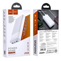 Внешний аккумулятор HOCO J72A Easy 20000mAh, USB 2A x2, Type-C x1, индикатор заряда, пластик, белый