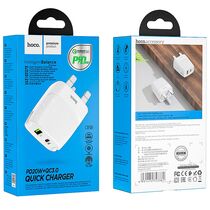 Сетевое зарядное устройство HOCO C85B Bright (USB, 3А+Белый)
