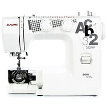 Швейная машина Janome Sew Easy белый (электромеханическая, челнок - вертикальный качающийся, швейных операций - 19, петля - автомат)