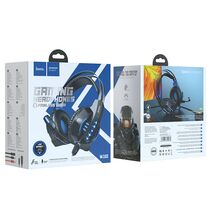 Проводные наушники HOCO W102 Cool, jack 3.5 mm, USB, микрофон, накладные, синий (6931474740939)