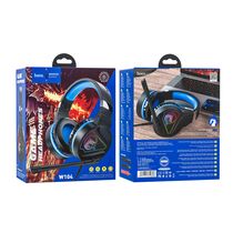 Проводные наушники HOCO W104 Drift, jack 3.5 mm, USB, микрофон, накладные, синий (6931474749826)