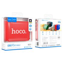 Портативная колонка  HOCO BS51 Gold brick 5W, красный, BT, miniJack 3.5, USB, FM приемник, Пластик (6931474780744)