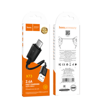Кабель USB HOCO X73m (MicroUSB, 1м, пластик, Черный)
