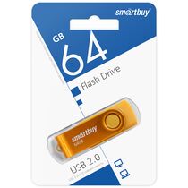 Флеш-накопитель Smartbuy 64Gb USB2.0 Twist Желтый (SB064GB2TWY)